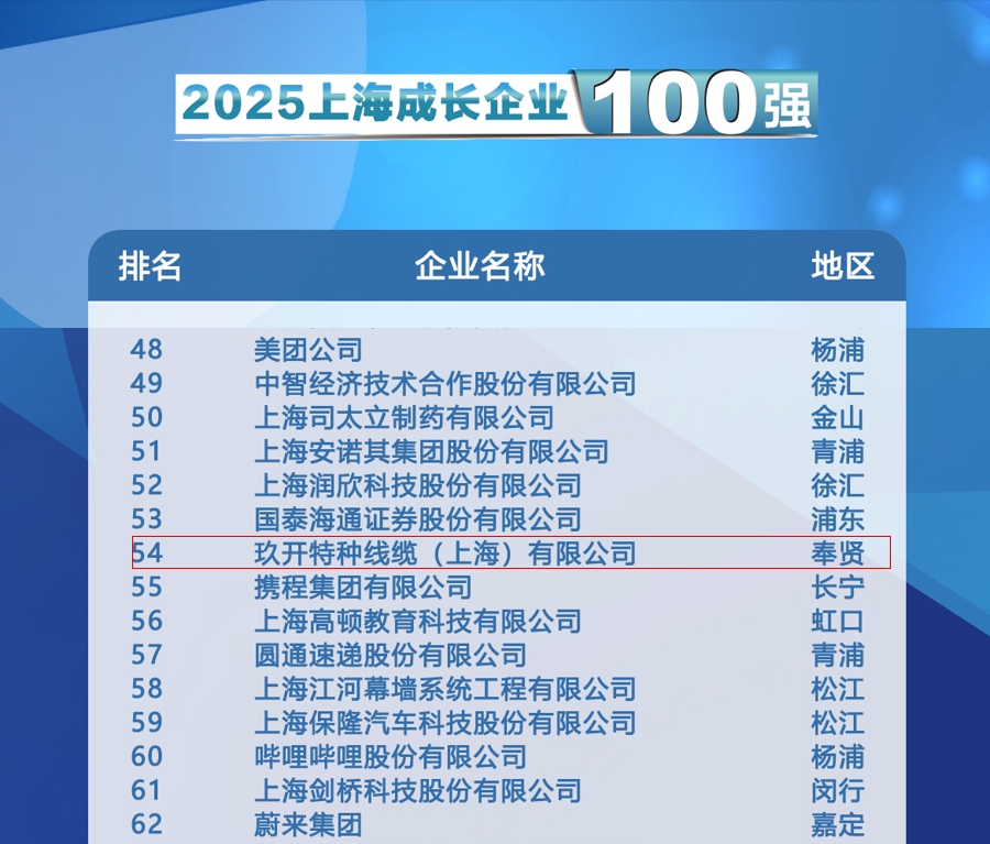 聚焦2025上海百强颁布会：J9直营集团特种线缆登榜成长企业100强