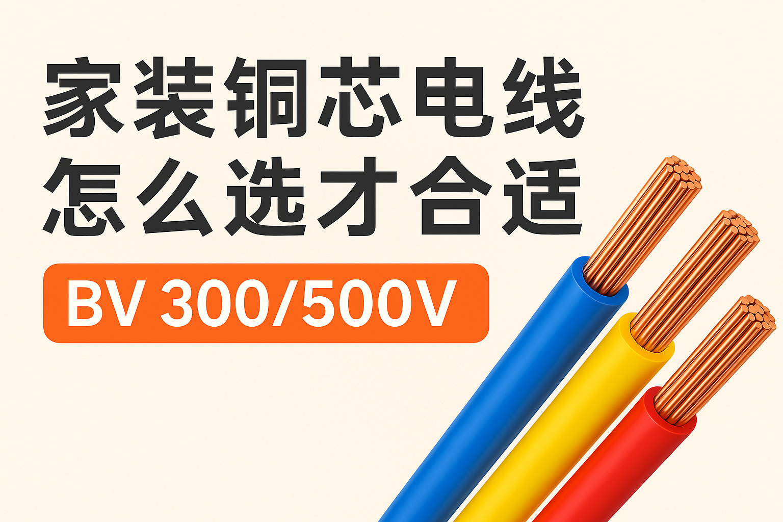 家装铜芯电线怎么选才相宜 BV 300/500V ？