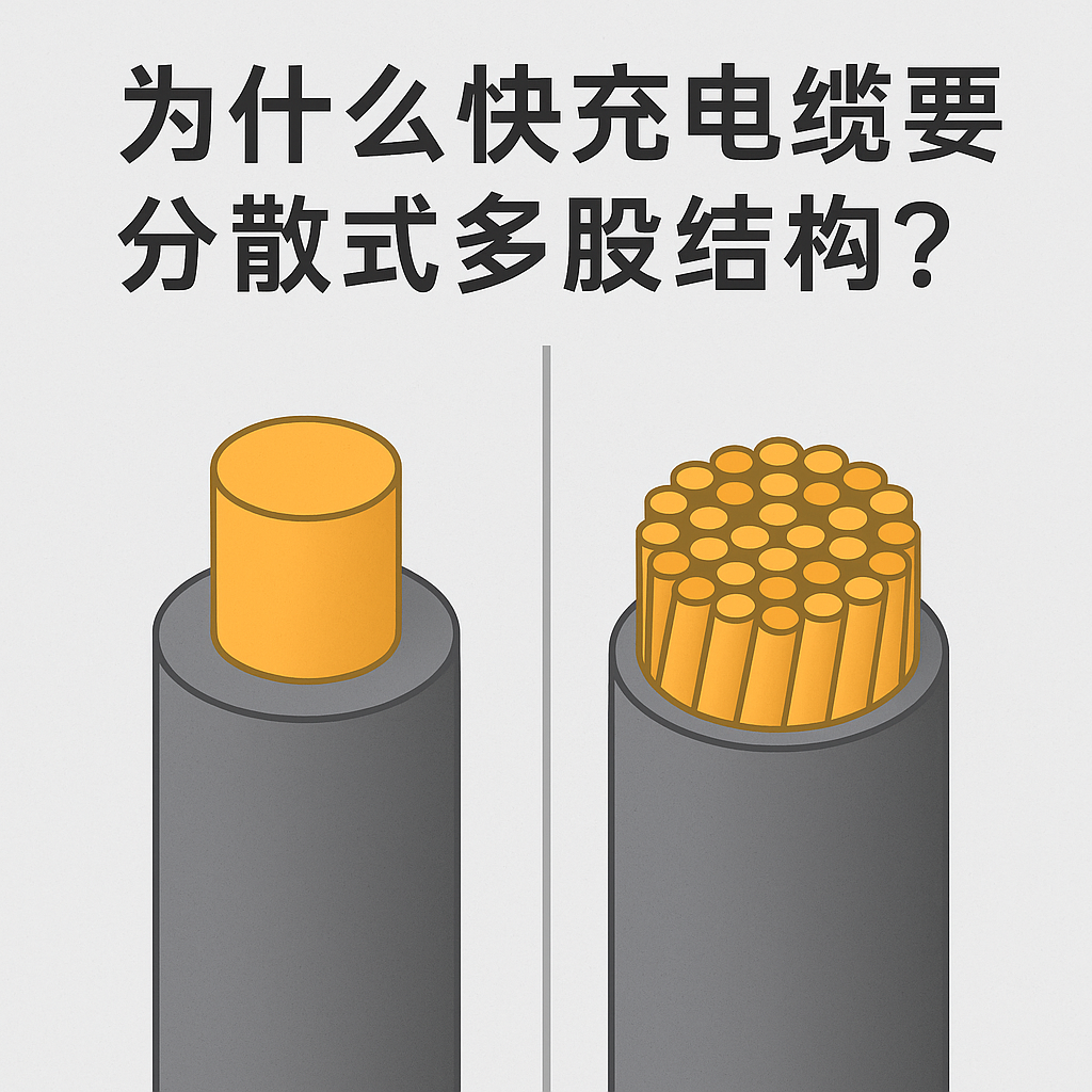 为什么快充电缆要选取分散式多股结构？主题原因其实有 5 个
